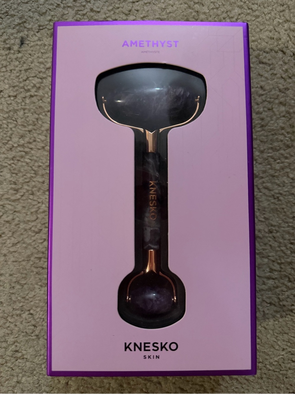 KNESKO Amethyst Facial Massager – Luxury Crystal Skincare Tool